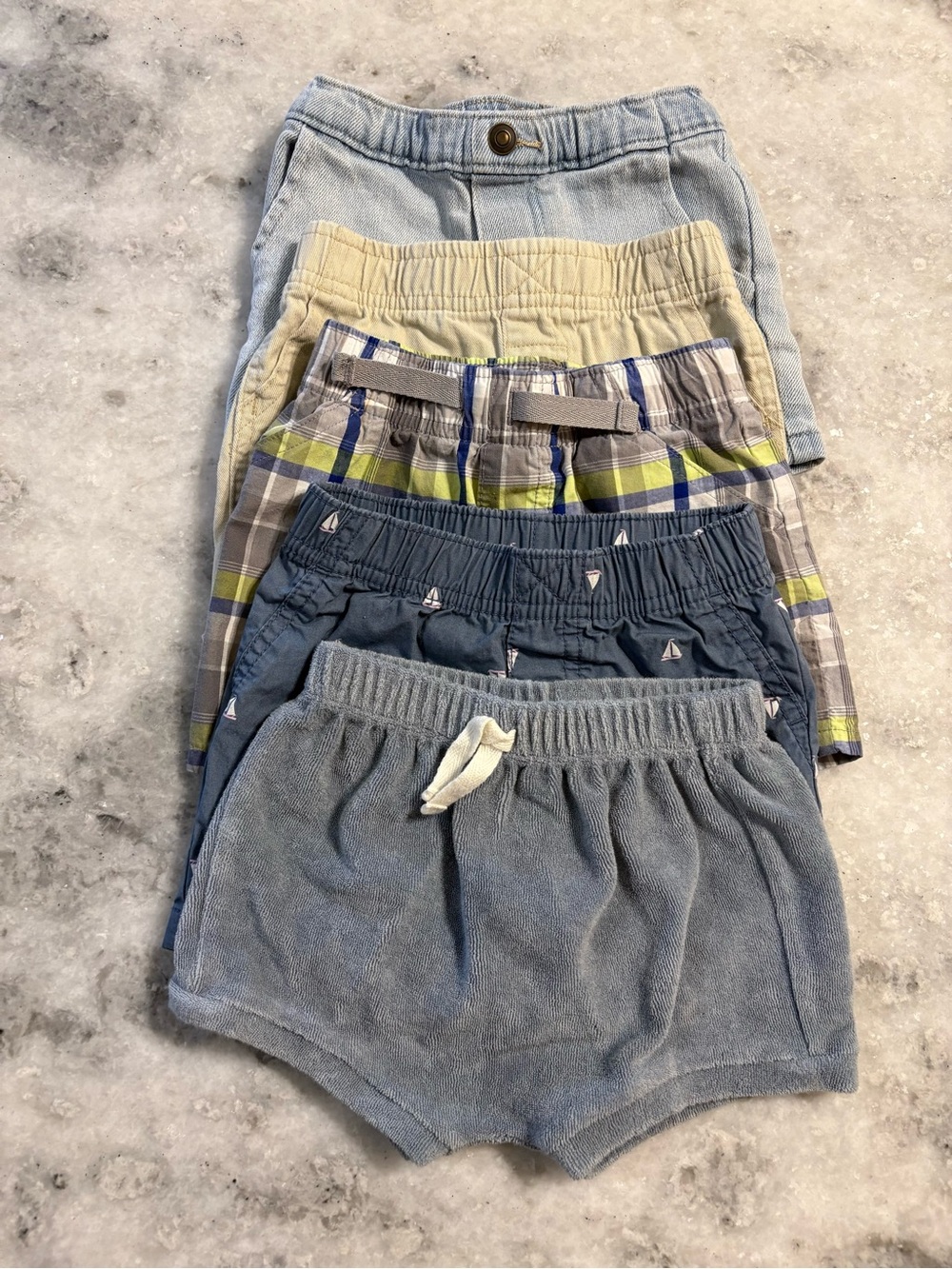 Kids Cotton Pull-On Shorts Pack - Five Pair 18-24 M